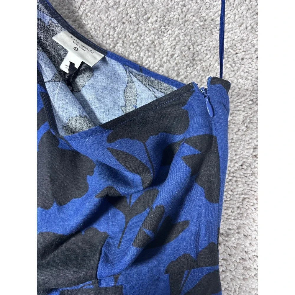 Kate Spade Target Womens Jumpsuit Size 8 Blue Black‎ Floral One Shoulder